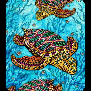 Primitive Loggerheads Sea Turtle Art Mousepad for computers