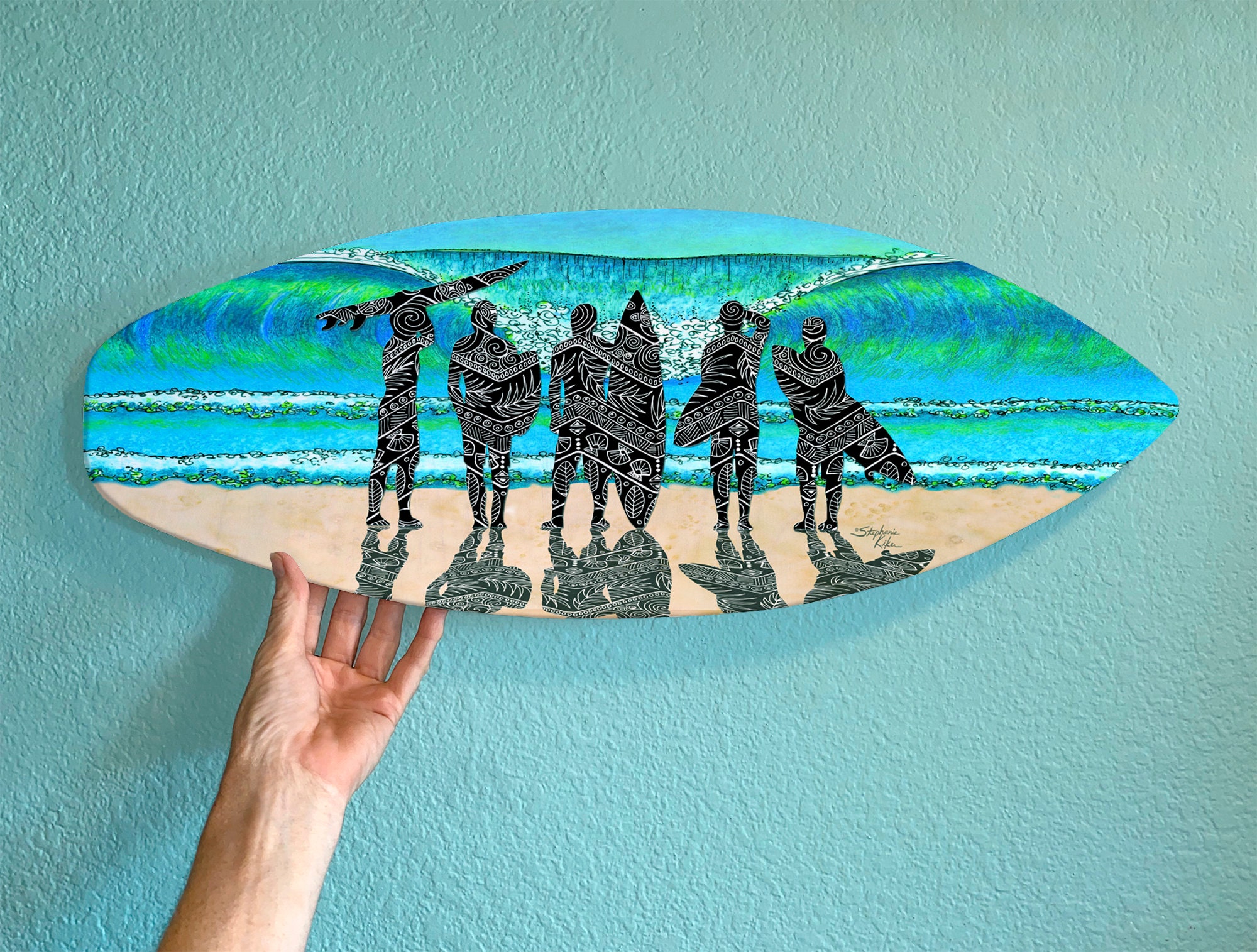 Surf Check Surfboard Wall Art Ready to Hang Art Surf Art Etsy