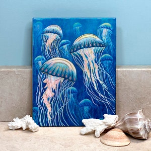 Jellyfish Ceramic Tile Wall Art