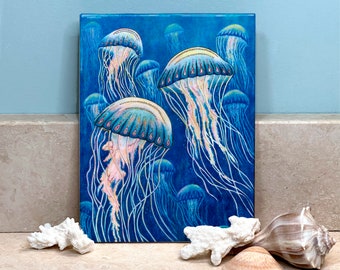 Jellyfish Ceramic Tile Wall Art