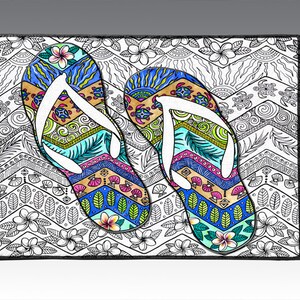 Tropical Flip Flops  18&quot; x 24&quot; Door Mat, Floor Mat, Home Decor
