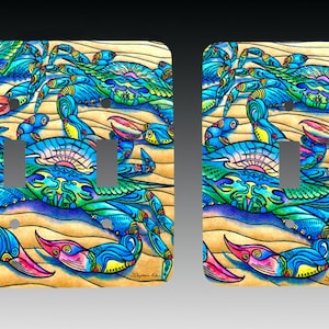 Blue Crabs, Sealife Art , Switchplate, Lightswitch Cover, Lightswitch Plate