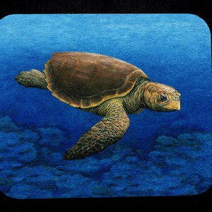 Loggerhead Turtle Realistic Sea Turtle Art Mousepad for computers