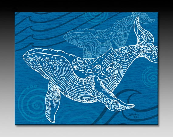 Whale One Color Ceramic Tile Wall Art, Ceramic Tile Art