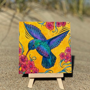 Hummingbird Ceramic Tile Wall Art image 3