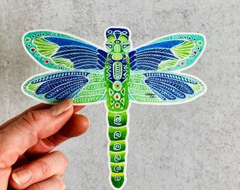 Dragonfly sticker, decal for cars, water bottles, skateboards, computers and more!