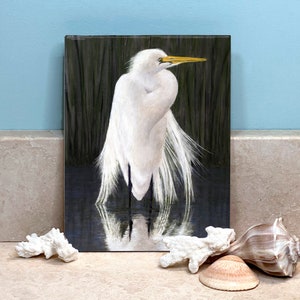 Egret Ceramic Tile Wall Art