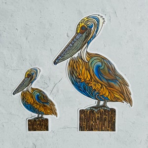 Pelican Perch sticker, decal for cars, sticker for water bottles, pelican sticker