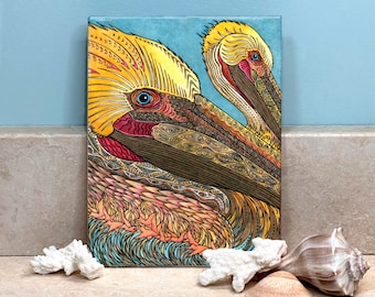 The Pelicans Ceramic TIle Wall Art