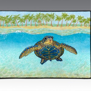 Turtle Paradise 18&quot; x 24&quot; Door Mat, Floor Mat, Home Decor, Sea Turtles, Ocean Art, Tropical