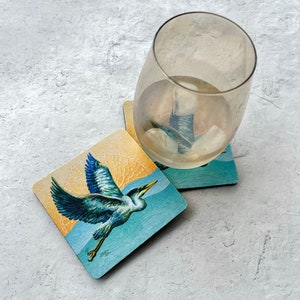 Heron in Flight Coaster, Set of 4, Coasters