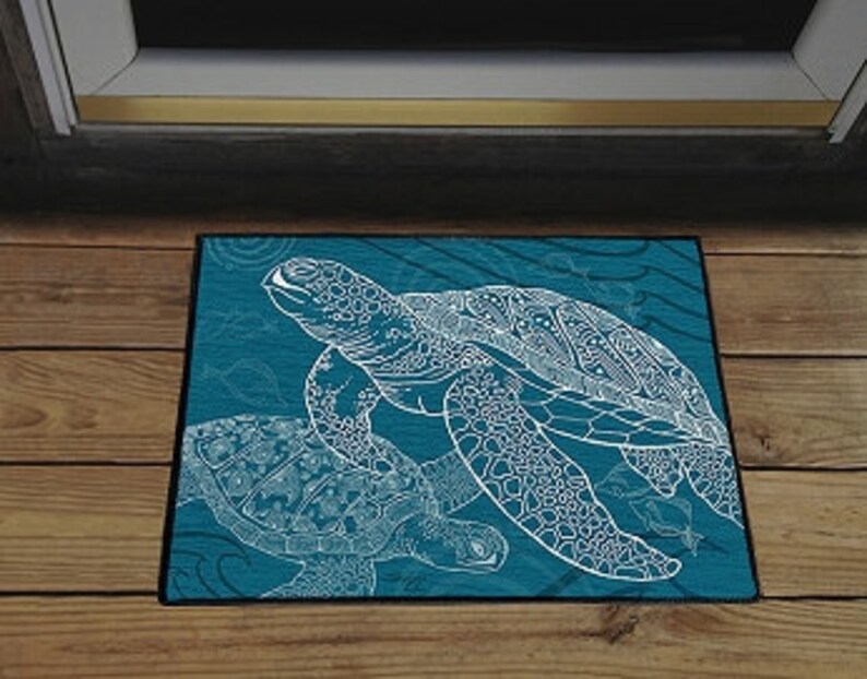 Sea Turtles One Color 18 X 24 Door Mat Floor Mat Etsy