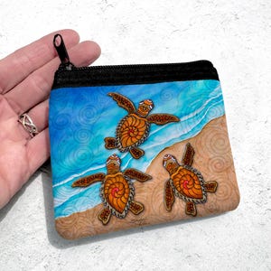 Tres Tortugas Bebés, Monedero, Monedero, Cartera, Tortugas, Tortugas Marinas
