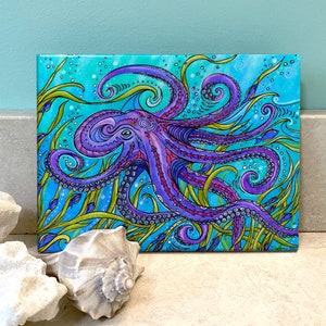 Ready to Hang, Octopus, Ceramic Tile Wall Art