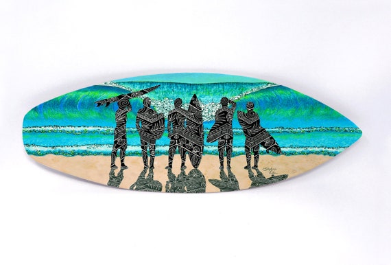 Surf Check Surfboard Wall Art Ready to Hang Art Surf Art