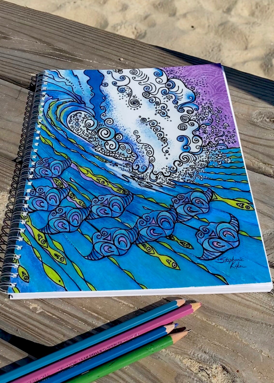 Ocean Life Art Journal, Notebook, Sketchbook, Journaling, Writing