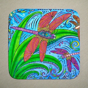 Dancing Dragonflies Coasters, Set of 4
