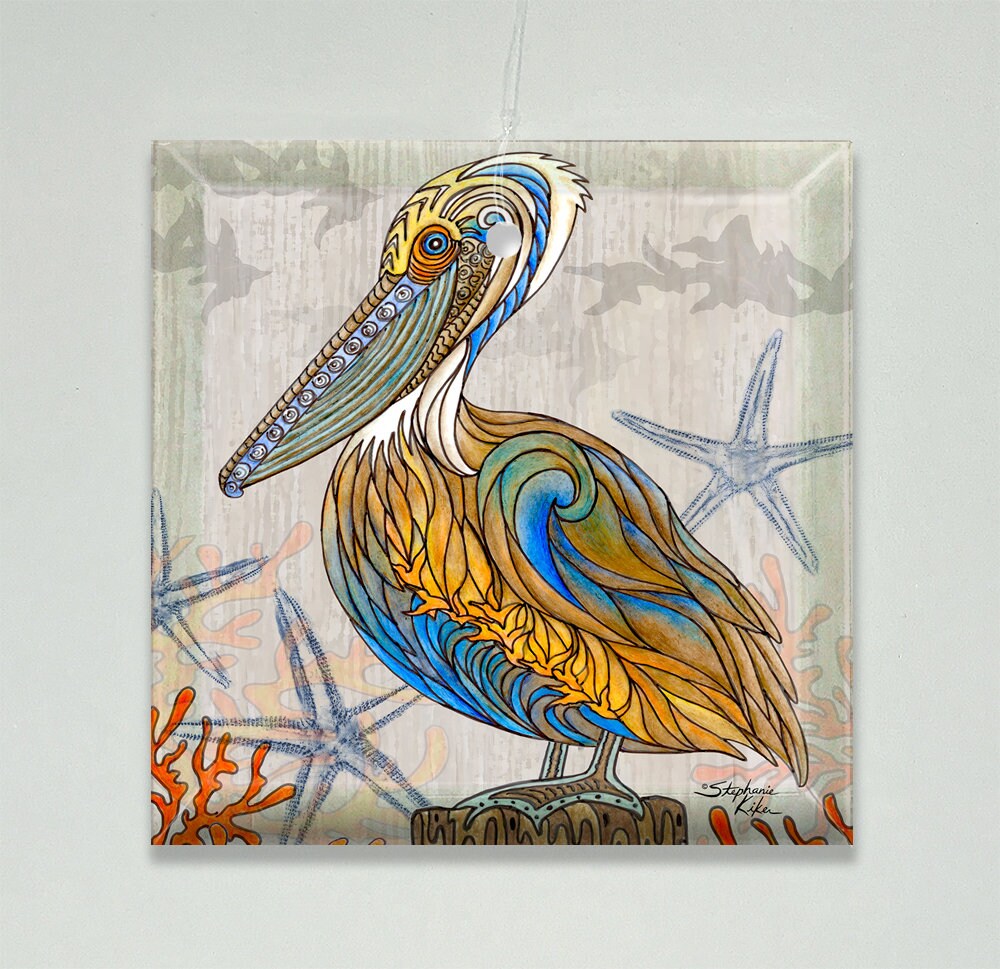 Pelican Perch Glass Ornament & Suncatcher Christmas Ornaments Etsy