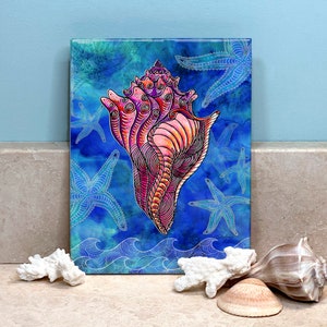 Conch Shell Ceramic Tile Wall Art
