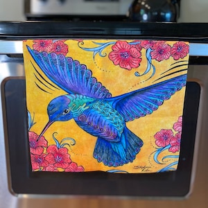Hummingbird Hand Towel for kitchen and bathroom