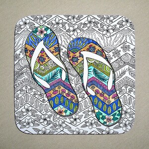 Tropical Flip Flops Set of 4