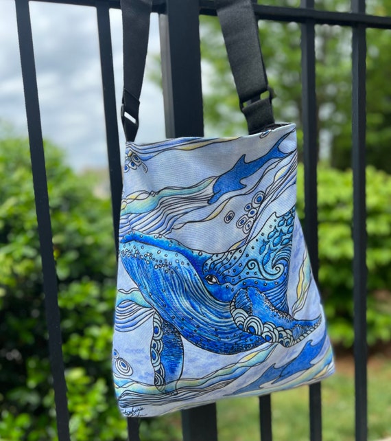 Whale Watch Whale Art Tote Bag Shoulder Bag Cross Body Bag Beach Bag Etsy Ireland