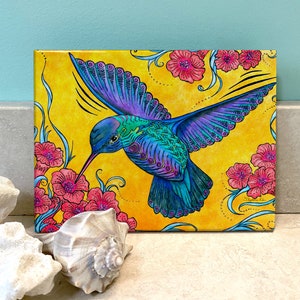 Hummingbird Ceramic Tile Wall Art