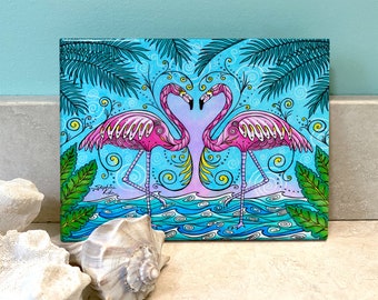 Flamingo Love Tile Wall Art