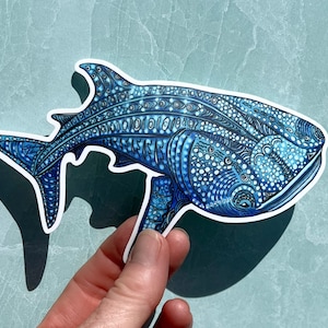 Whale Shark sticker, decal for cars, sticker for water bottles, whale sticker