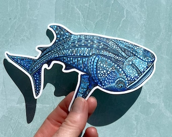 Whale Shark sticker, decal for cars, sticker for water bottles, whale sticker