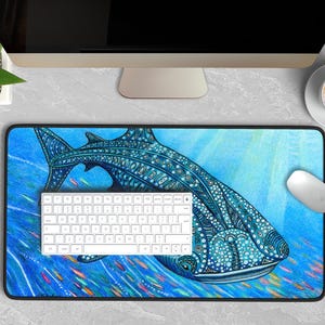 Whale Shark, Coastal Decor, Desk Mat, Computer Mat, Mousepad, Office Decor