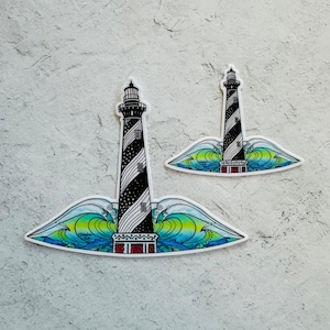 Cape Hatteras Lighthouse Cutout sticker, decal for cars, sticker for water bottles, lighthouse sticker