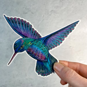 Hummingbird sticker, decal for cars, sticker for water bottles, butterflies