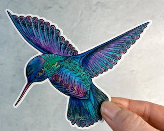 Hummingbird sticker, decal for cars, sticker for water bottles, butterflies