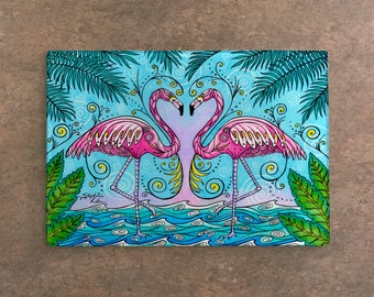 Flamingo Love Cutting Board