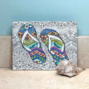 Tropical Flip Flops Ceramic Tile Wall Art