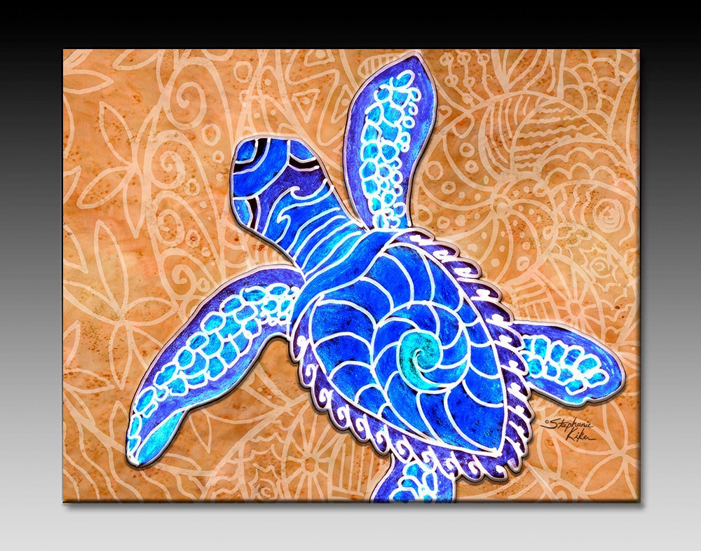 Blue Baby Turtle Ceramic Tile Wall Art | Etsy