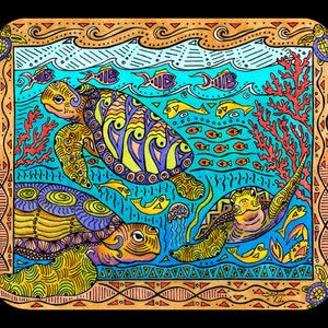 Turtle Time Sea Turtle Art Mousepad for computers
