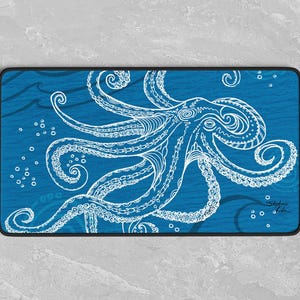 Octopus One Color, Octopus Art, Octopus Decor, Coastal Decor, Desk Mat, Computer Mat, Mousepad, Office Decor