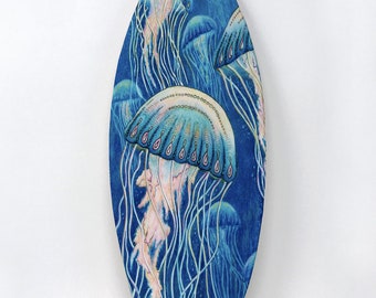 Jellyfish Surfboard Wall Art, Ready to Hang Art