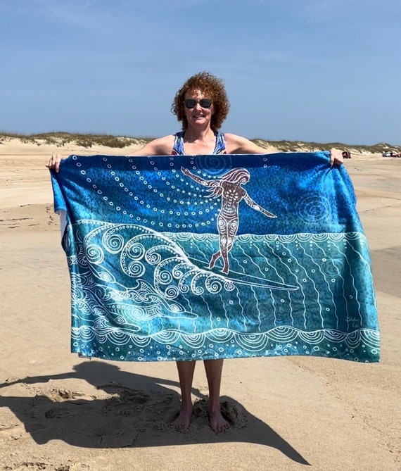 Lady Slider Beach Towel, Oversized Towel, Beach Blanket, 32 X 72 