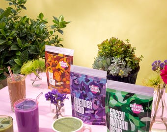 Variety Pack (All 3 flavors) Green Matcha, Lavender and Chai Tea Blend Powders