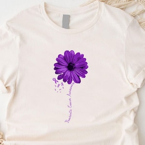 Pancreatic Cancer Awareness T-shirt,Pancreatic Cancer Shirt,Purple Ribbon Shirt,Floral Pancreatic Cancer Tee,Pancreatic Cancer Survivor Gift
