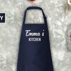 Custom Embroidered Apron with Pockets, Personalized Chef Cooking Apron, Custom Name Embroidery Apron, Baker Gift, Baristas Apron,Mother Gift