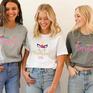 Unicorn Birthday Girl T-shirt, Unicorn Squad Shirts, Unicorn Birthday Party Tee, Birthday Girl Gift,Unicorn Crew Shirt,Matching Birthday Tee
