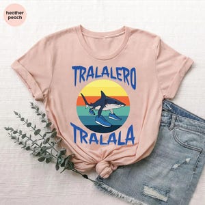 Retro Tralalero Tralala T-shirt,Funny Shark Meme Shirt,Bootleg Rap Tee,Shark With Shoes Shirt,Weird Absurd Funny Gift,Viral Social Media Tee