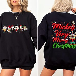 Mickey Very Merry Christmas Sweatshirt, Mickey And Friends Christmas Holiday Sweatshirt, Front Back Christmas Shirt, Disney Christmas Shirt