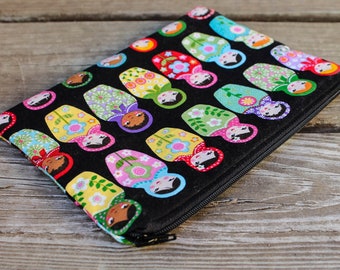 Russian Matryoshka Nesting Dolls Tarot Card Bag  - Tarot Card Bag With Zipper - Tarot Deck Bag Pouch