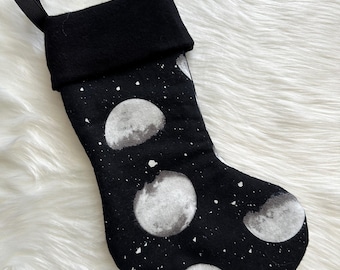 Moon Phases Goth Witchy Christmas/Yule Stocking - Medium