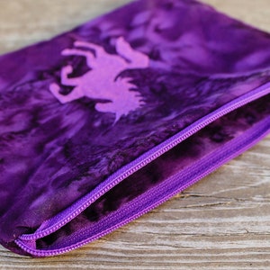 Bolsa para cartas de tarot de unicornio morado - Bolsa con cremallera - Bolsa para baraja de tarot